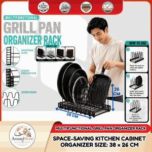 PANS ORGANIZER RACK KITCHEN CABINET SIZE: 38 X 26 CM