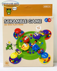 Toy- Scramble Game Hungry Frog & Dino Eat Beans *Mini Size* 2-4 Player Gift For Children Ages 3+ (YK59491)