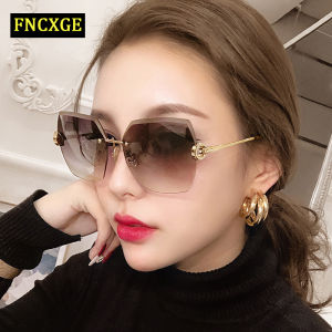 FNCXGE 2025 Fashion Women Sunglasses: Frameless Personality Trim Metal Shades & UV400 Protection