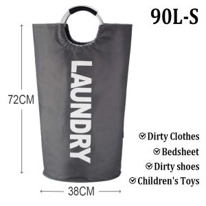 90-160L Laundry Basket Large Waterproof Laundry Hamper Storage Basket Toy Organizer Laundry Basket