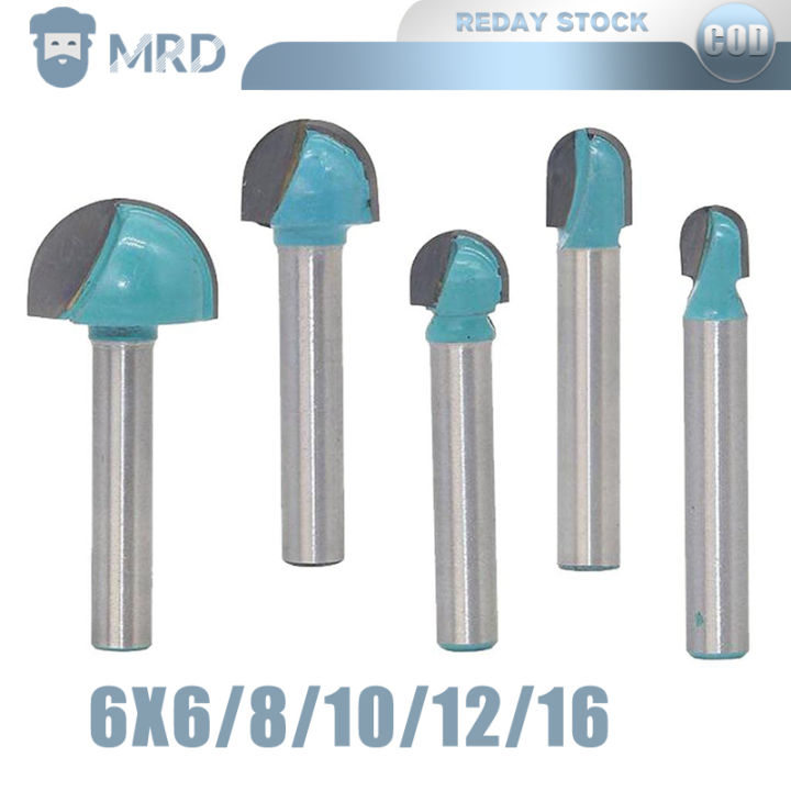 5Pcs 6Mm*6/8/10/12/16Mm Carbide Milling Cutter Ball Nose Round Router