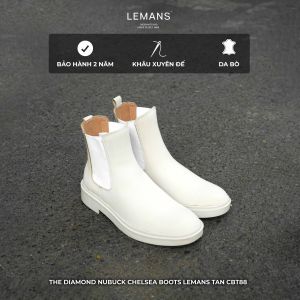 Giày da NuBuck Chelsea Boots nam LEMANS màu Tan.2 đế thơm tăng cao 4cm BH 24 tháng
