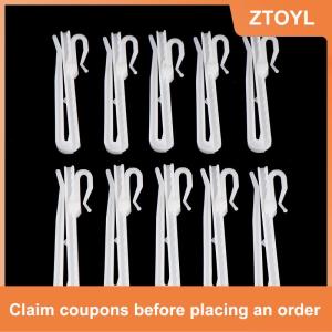 【ZTOYL】 10 cái rèm treo móc vòng cửa sổ Trắng nhựa rèm móc cho văn phòng Nhà Phụ kiện Rèm 7cm 8.5cm