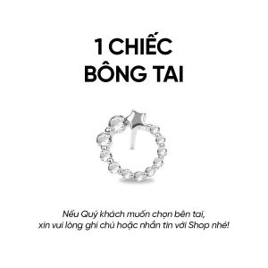 Bông Tai Bạc Nữ 925 HGJG Dạng Tròn Đính Đá Hình Ngôi Sao Thích Hợp Đeo Hằng Ngày Và Đi Chơi