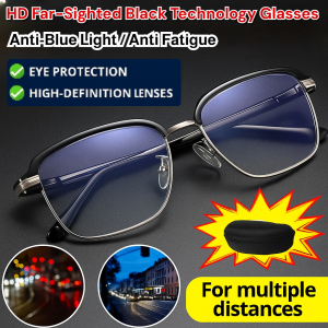 Smart Zoom แว่นสายตายาวอัจฉริยะ ใส่ได้ทั้งหญิงและชาย แว่นตาอ่านหนังสือซูมได้อัจฉริยะ แว่นสายตายาวกรอบสแตนเลสสำหรับธุรกิจเกรด แว่นสายตาป้องกันแสงสีฟ้าสำหรับผู้สูงอายุ