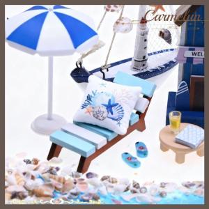 [Carmelun] 3Pcs Dollhouse Mini Summer Ocean Beach Pillow Model Toys Miniature Home Scene Sofa Ornament Doll House Accessories