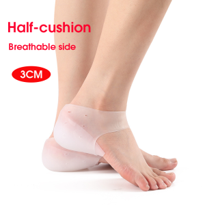 CCW 1 Pair Silicone Invisible Inner Height Insoles Lifting Increase Socks Outdoor Foot Protection Pad Men Women Heel Cushion Hidden Insole
