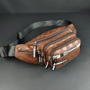 TAS SELEMPANG PRIA WANITA STARFACE KULIT PU 7 RUANG WAIST BAG TAS PINGGANG