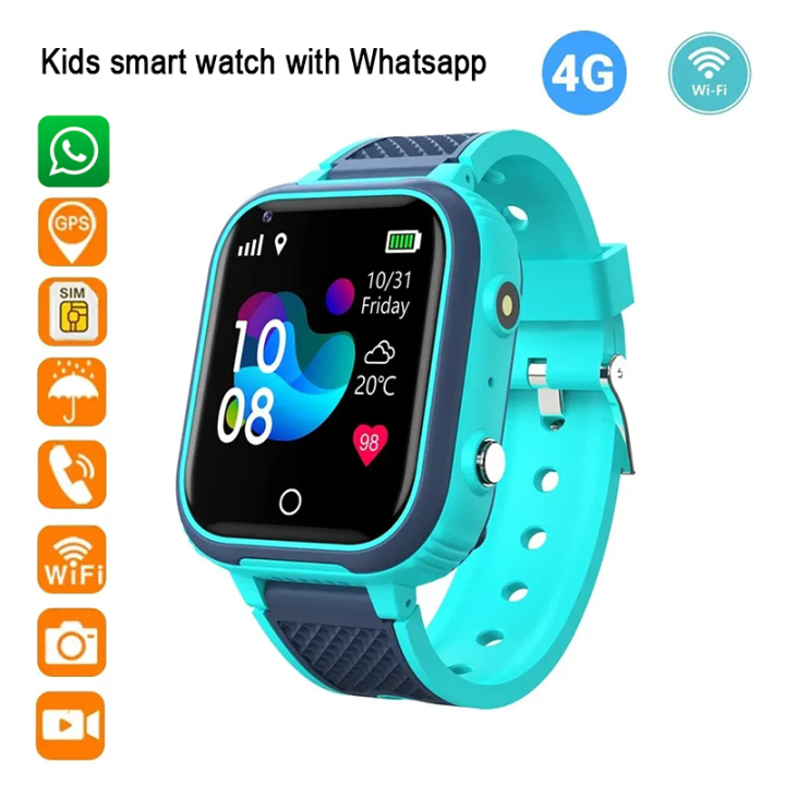 New Smart Watch with whatsapp Kids GPS 4G Wifi Tracker Waterproof Smartwatch  Kids Video Call Phone Watch Call