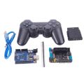 Arduino Shield Expansion Board 6-12V with 4 Channels Motors Servos Ports PS2 Joystick Remote Control. 