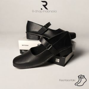Sepatu Pantofel Paskibra Wanita Sepatu Polwan Sepatu PDH Wanita Sepatu Sekolah Kulit Semi FREE KAOS KAKI