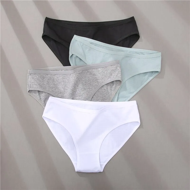 4Pcs Womens Panties Antibacterial Girls Cotton Panties Jacquard Underwear  Sexy Female Lingerie Briefs Student Panty Intimate