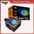 AIGO ak600 PFC cung cấp công suất tối đa 600W Watt chơi game PC yên tĩnh 120mm Quạt 24Pin 12V ATX PSU Máy tính để bàn nguồn điện cho máy tính đơn vị. 