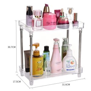 O-KAY Makeup Container Bathroom Cosmetic Storage Rack Organizer 2 Layer Jewelry Nail Polish Kitchen Deskto