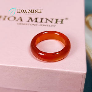 Nhẫn đá Mã Não đỏ VIP size đk 17mm dày nhẫn 5.5 li thời trang | Hoa Minh Gem