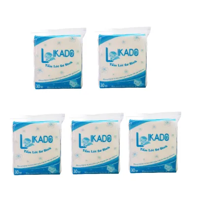 Tấm lót phân su sơ sinh LIKADO kích thước 20x20cm (30 miếng/1 túi) (COMBO 5 TÚI)