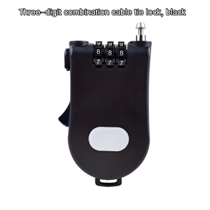 Retractable Steel Cable Helmet Lock Cute Cow Shape 3-Digit Password Portable Multi-Function Motorcycle and Bicycle Anti-theft Lock