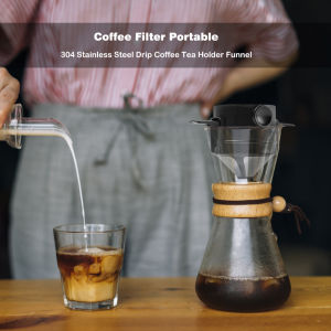Portable Reusable Coffee Dripper Coffee Filters Drip Tea Holder Mesh Recyclable Baskets