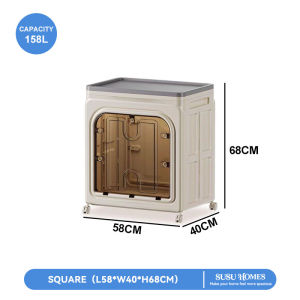 SUSU HOMES Large Capacity Visible Storage Box Foldable Clothes Organizer Kotak  Simpan Barang Bertutup Multi-functional