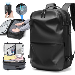 SEA CHOICE Expandable Vacuum Air Bag Backpack Business Laptop Travel Bag TSA Lock with Air Pump