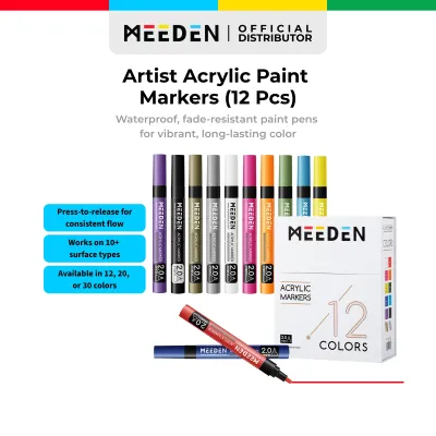 MEEDEN Artist Acrylic Paint Marker 12 20 & 30 Colors Waterproof Dual-Tip Paint Pens for Wood Rock Glass Ceramic Canvas & DIY Crafts | Official Distributor