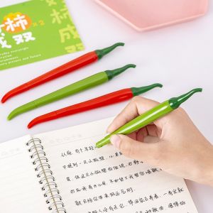 5pcs Creative Simulation Chili Neutral Pen Pepper Gel Pen 0.5mm Black Ink Kawaii Shape Vegetable for School Office Stationery