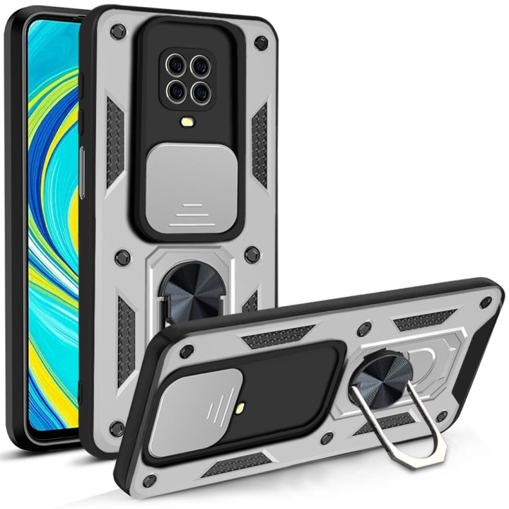 Redmi Note Pro Case, WindCase Rugged Armor Protection Case with Slide  Camera Cover Ring Holder Stand for Xiaomi Redmi Note 9S Pro Pro  Max