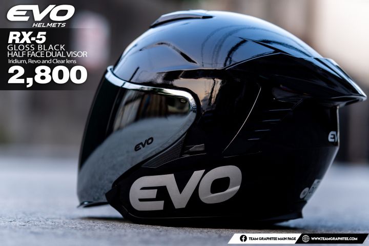 Evo half face helmet matte sale black