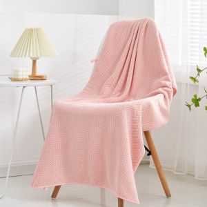JEHUA Microfiber Coral Fleece Bath Towel Pineapple Plaid Absorbent Pool Towel Practical Thickened Beach Towel Bathroom