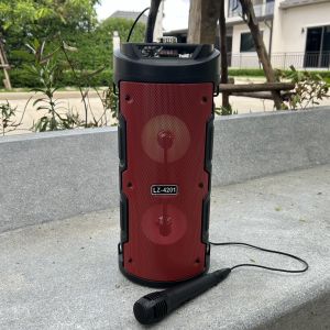 LZ4201 ลำโพงบลูทูธ ที่การันตี เสียงไม่หอน มีไฟLED ลำโพงเสียงดี สามาเชื่อมต่อกันได้ 2 ตัว แถมฟรีไมโครโฟน
