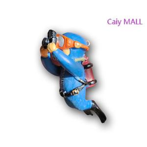 Caiy MALL คาวาอิเรซิ่นฟรอแมนเครื่องประดับตู้ปลาอุปกรณ์ตกแต่งตู้ปลาตู้ปลาที่น่าสนใจแบบลอยน้ำได้จำลองนักดำน้ำขนาดเล็ก