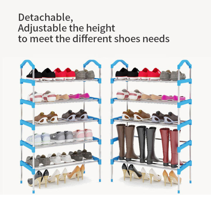 【COD】Adjustable 4/5/6/7-Tier Steel Alloy Shoes Rack Bookshelf Storage  Organizer Easy Assembly Detachable for Entryway Stairway Cabinet Home Use