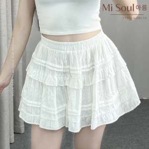 Chân Váy Trắng Mini Xếp Tầng Xòe Bồng MiSoul – Dáng Ngắn Có Lót Trong FreeSize Chân Váy Xếp Tầng 281
