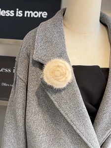 Pin Ghim Cài áo hình hoa lông chồn giả vật liệu sang trọng xách tay Thời trang cho phụ nữ tăng cường phong cách và tinh tế