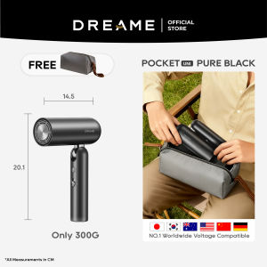 [NEW 2025] Dreame Pocket Uni | All-in-One Hair Dryer with Global Voltage – Quick 40s Dry Smooth & Curl Styling Anti-Frizz Ions Travel-Friendly Foldable Body