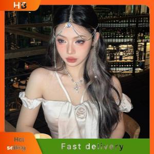HB Ancient Style Elf Hair Accessories Rhinestone Multilayer Tassel Headwear For Women Girls Princess Tassel Hair Accessories
