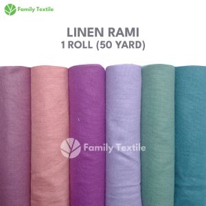 Kain Katun Linen Rami Premium 1 Roll 50 Yard Premium Quality