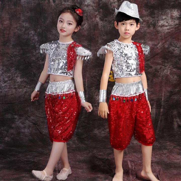 Hip Hop Dance Costumes for girls Jazz Dance Dress Children jazz