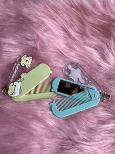 Lược gấp gọn có gương GƯƠNG MINI KÈM LƯỢC tiện lợi nhỏ gọn bỏ túi họa tiết dễ thương