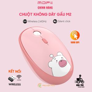 Chuột không dây Bluetooth Wireless hồng - Chuột máy tính Gaming văn phòng click tắt tiếng chống ồn Inphic