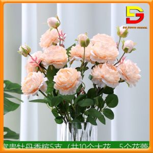 Set 5 Cành Hoa Mẫu Đơn Cao Cấp Hoa Giả Trang Trí Decor Phòng Khách Quán Cafe Quầy Giao Dịch Trung Tâm Thương Mại