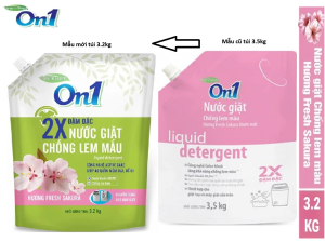 Túi Nước giặt xả On1 (3 màu) túi 3.2kg