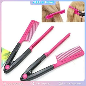 1PC V Type Hair Straightener Styling Comb Hair Curler Beauty Care Iron Healthy Beauty Salon Hairdress Anti-static Salon Hairdressing Brush Comb