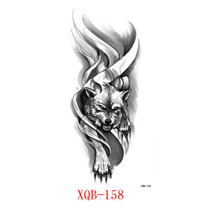 【11.4*21CM】 Tattoo Lasts to 15 Days Tattoo Sticker Waterproof Long Lasting Magic Tattoo Temporary Tattoo 3D half arm chest thigh tattoo Fake Tattoo Color tattoo flower alphabet Tattoo