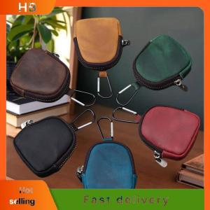 HB PU Leather Coin Purse Retro Small Zipper Pouch For Coins Earphones Accessories Bag Pendant