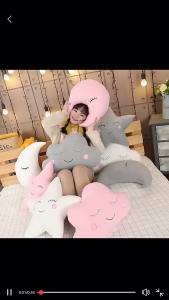 2025 Gối nhồi bông hình mây mặt trăng sao giọt mưa mềm mại cho trẻ em quà tặng cho bé gái