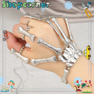 Gelang Halloween Punk Kerangka Yang Bisa Disesuaikan Metal Gelang Untuk Wanita Desain