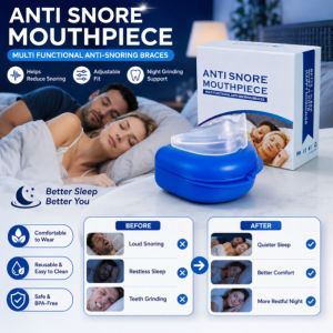 Anti Snoring Mouth Guard Adjustable Sleep Aid Mouthpiece Night Teeth Grinding Stop Dental Guard Bite Tray Teeth Protection Device Oral Care Product Home Use