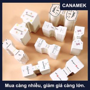 【CANAMEK】 50Pcs Trắng Gấp Bìa Dành Cho Người Lớn Trẻ Em Của Tóc Clip Bìa Tóc Sợi Dây Thừng Thẻ Tóc Trang Trí Mũ Vật Liệu Đóng Gói