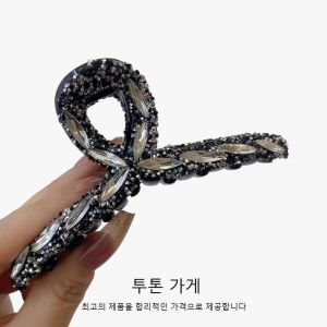 F4 Jepit Rambut Salon Jumbo 11cm Transparan Rhinestone Bentuk Simpul Jedai Aklirik HCT007